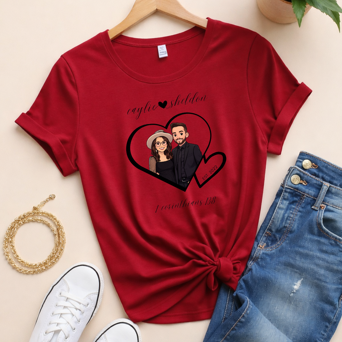 Personalized Couple V-Day Shirt
